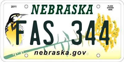 NE license plate FAS344