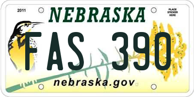 NE license plate FAS390