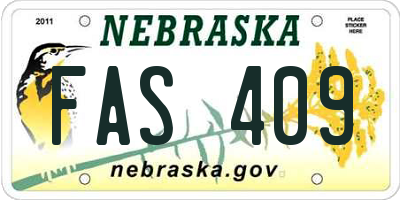 NE license plate FAS409