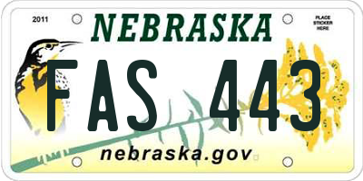 NE license plate FAS443