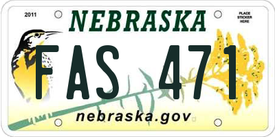 NE license plate FAS471