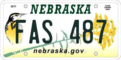 NE license plate FAS487