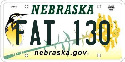 NE license plate FAT130
