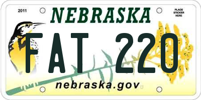 NE license plate FAT220