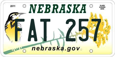 NE license plate FAT257