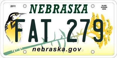 NE license plate FAT279