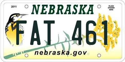 NE license plate FAT461