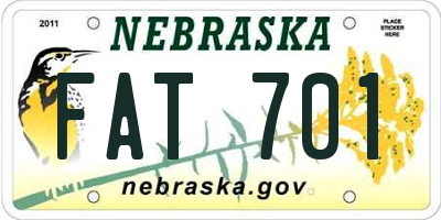 NE license plate FAT701