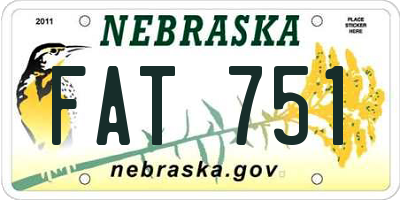 NE license plate FAT751