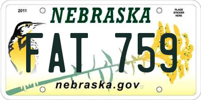 NE license plate FAT759