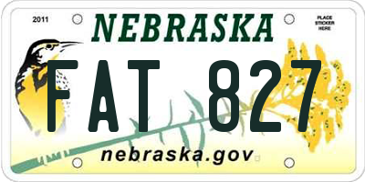 NE license plate FAT827
