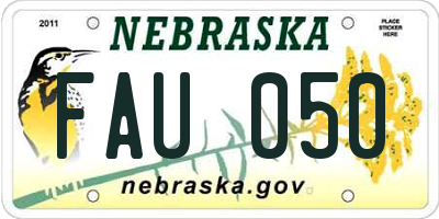 NE license plate FAU050