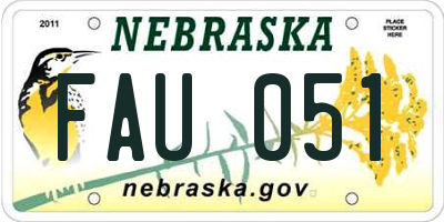 NE license plate FAU051