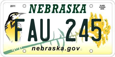 NE license plate FAU245