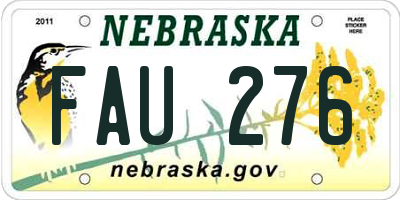 NE license plate FAU276
