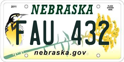 NE license plate FAU432