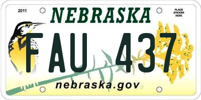 NE license plate FAU437