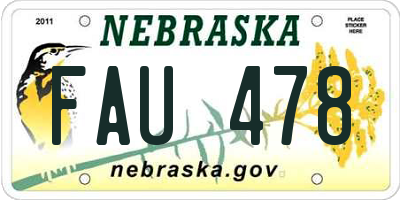 NE license plate FAU478
