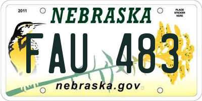 NE license plate FAU483