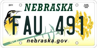 NE license plate FAU491