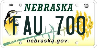 NE license plate FAU700