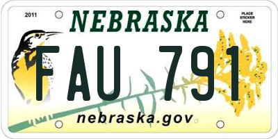 NE license plate FAU791