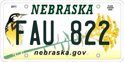 NE license plate FAU822
