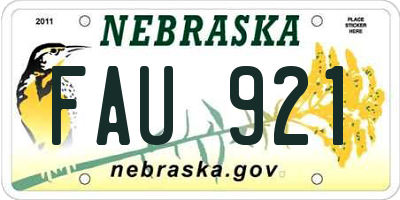NE license plate FAU921
