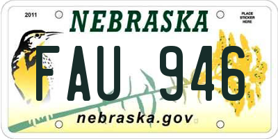 NE license plate FAU946