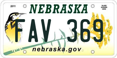 NE license plate FAV369