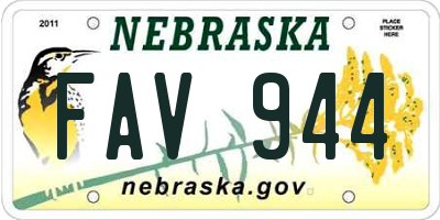 NE license plate FAV944