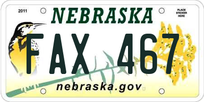 NE license plate FAX467
