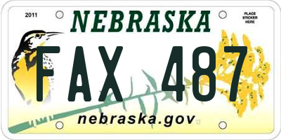 NE license plate FAX487