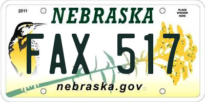 NE license plate FAX517
