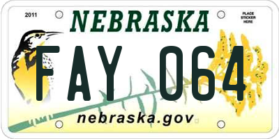 NE license plate FAY064