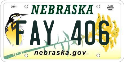 NE license plate FAY406