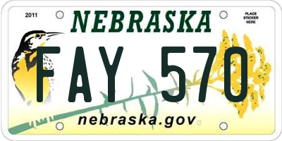 NE license plate FAY570