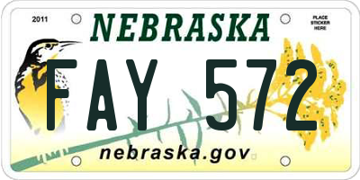 NE license plate FAY572