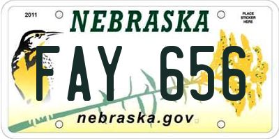 NE license plate FAY656