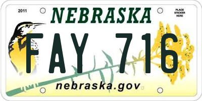 NE license plate FAY716