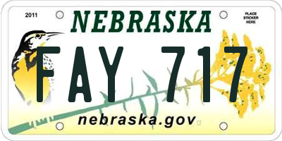 NE license plate FAY717