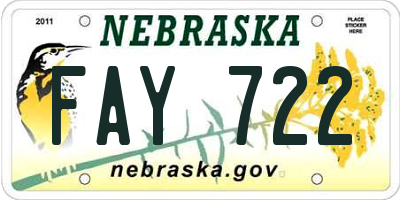 NE license plate FAY722
