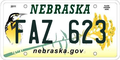 NE license plate FAZ623
