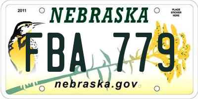 NE license plate FBA779