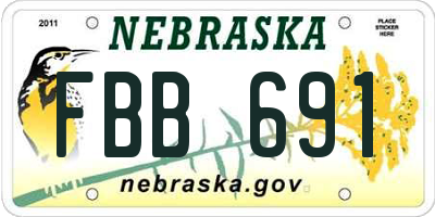 NE license plate FBB691