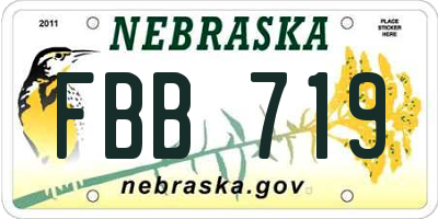 NE license plate FBB719
