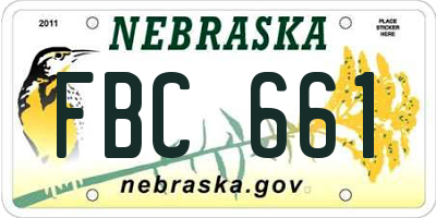 NE license plate FBC661