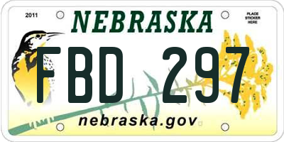NE license plate FBD297