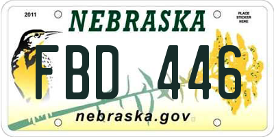 NE license plate FBD446