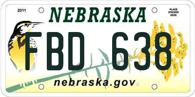 NE license plate FBD638